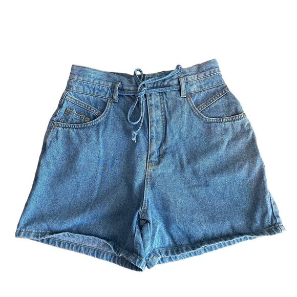 L.A. Blues Vintage Drawstring Waist Jean Shorts Blue 10 - Picture 1 of 8